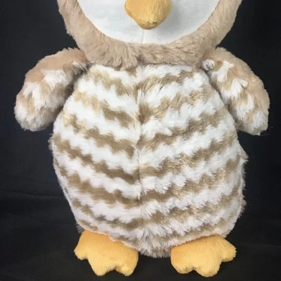 (SOLD) Annie The Owl Large Stuffed Plush Toy Embroidered 14" Soft Tan Nursery - Picture 2 of 16